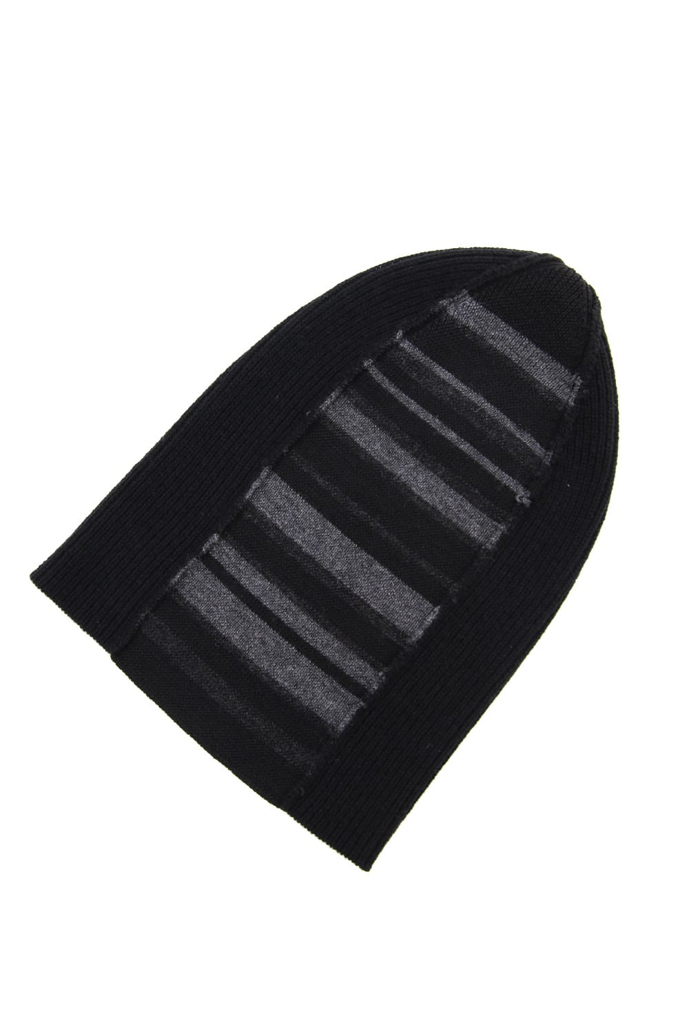 Cashmere Merino wool Knit cap - Black Stripe