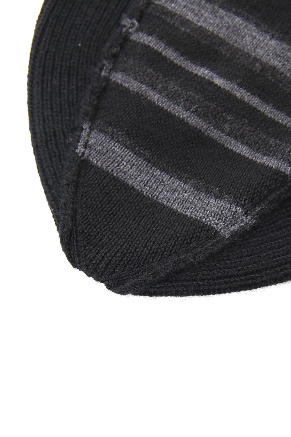 Cashmere Merino wool Knit cap - Black Stripe