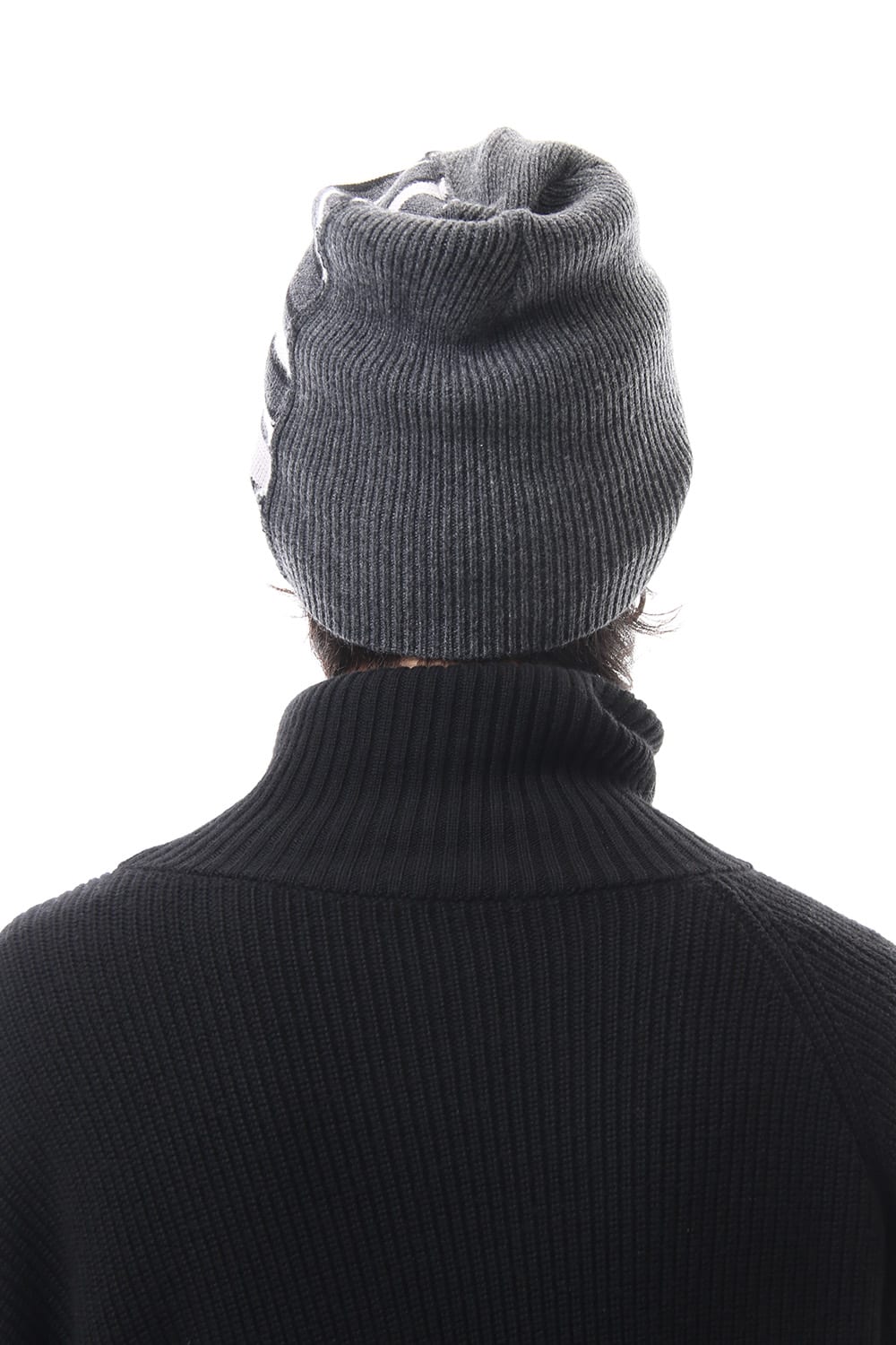 Cashmere Merino wool Knit cap - Gray Stripe