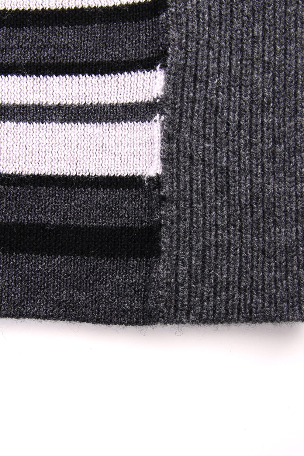 Cashmere Merino wool Knit cap - Gray Stripe