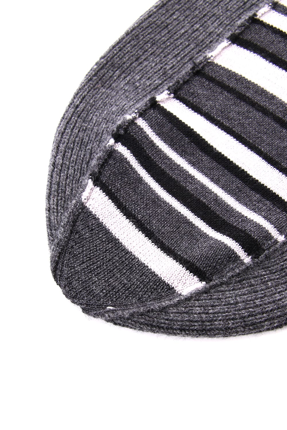 Cashmere Merino wool Knit cap - Gray Stripe