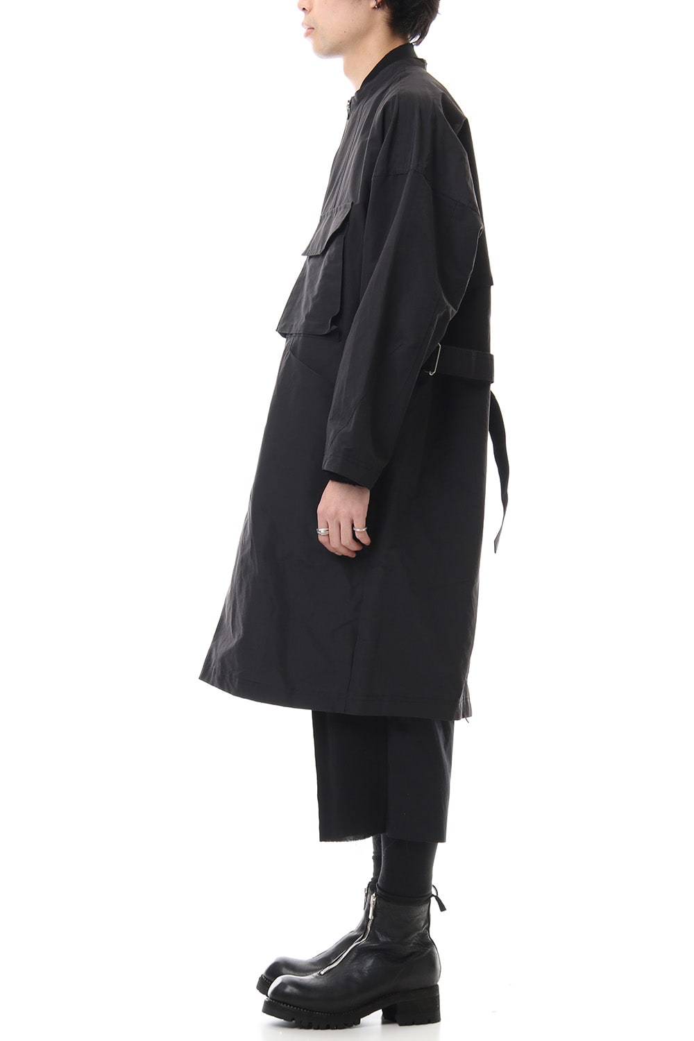 Cotton Nylon Collarles Coat