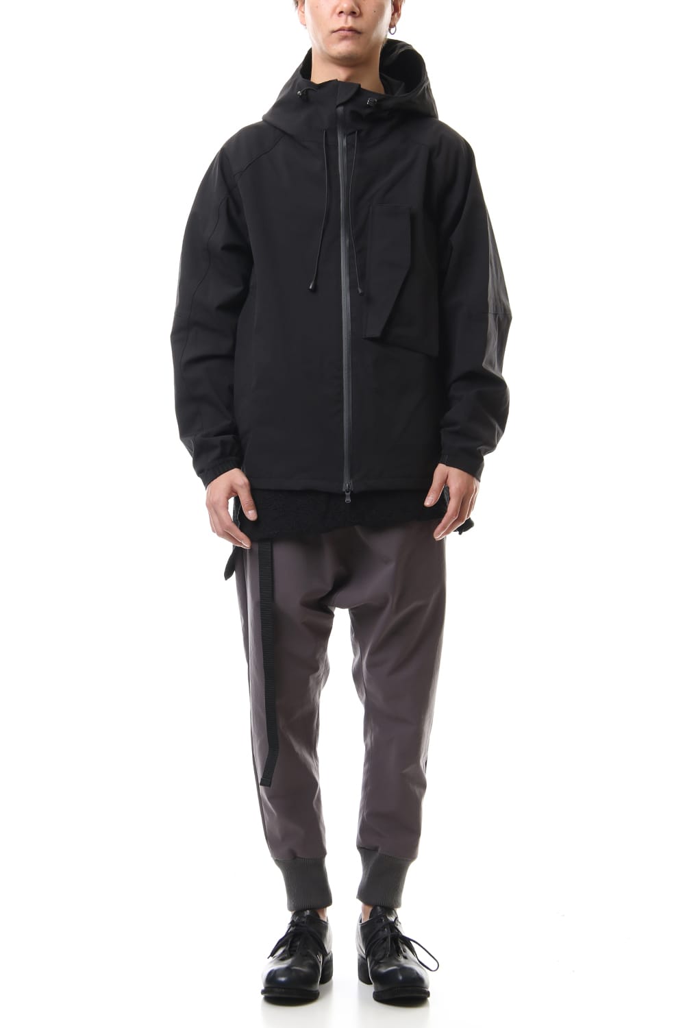 Water-repellent Stretch Mountain parka Black