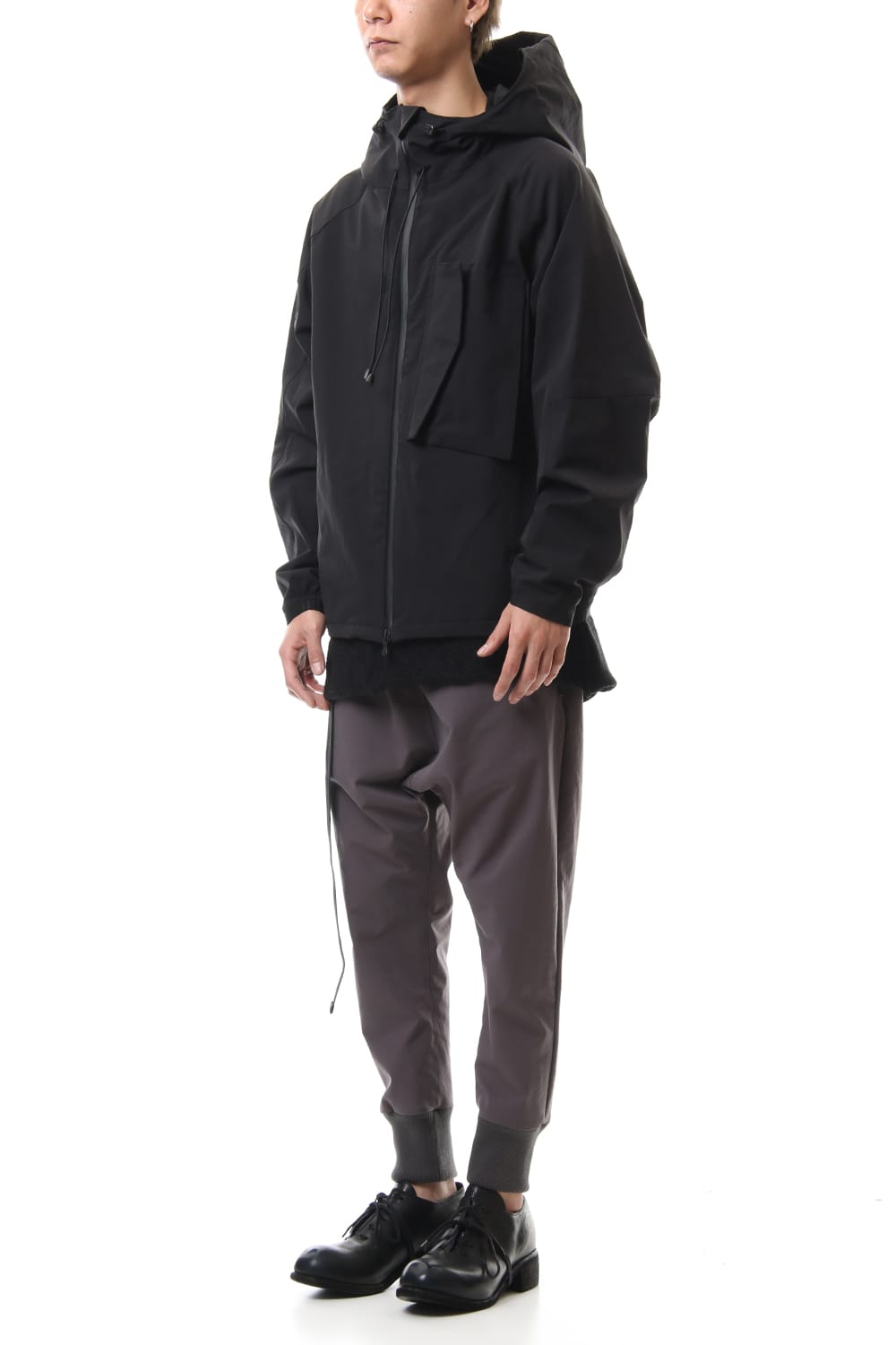 Water-repellent Stretch Mountain parka Black