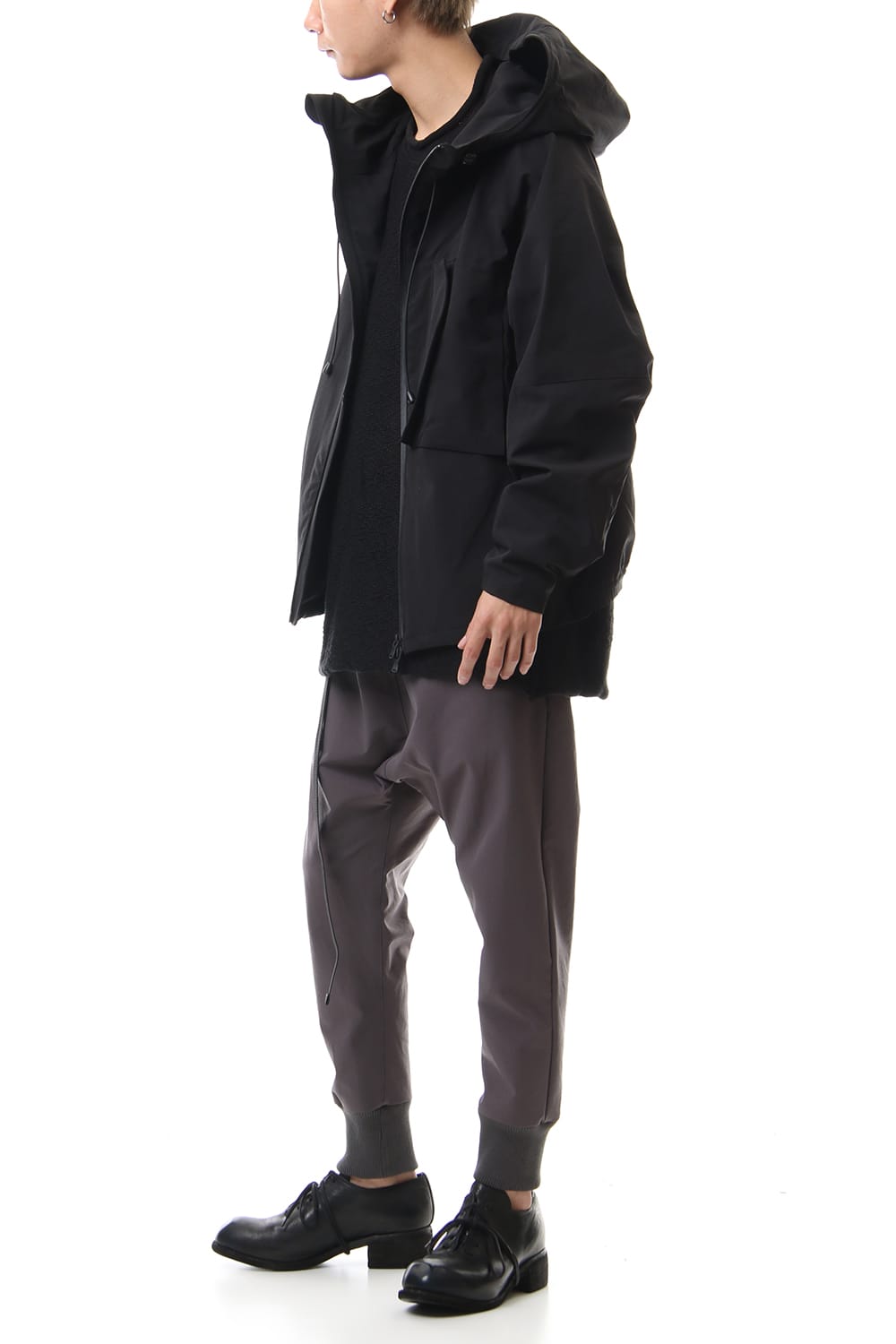 Water-repellent Stretch Mountain parka Black