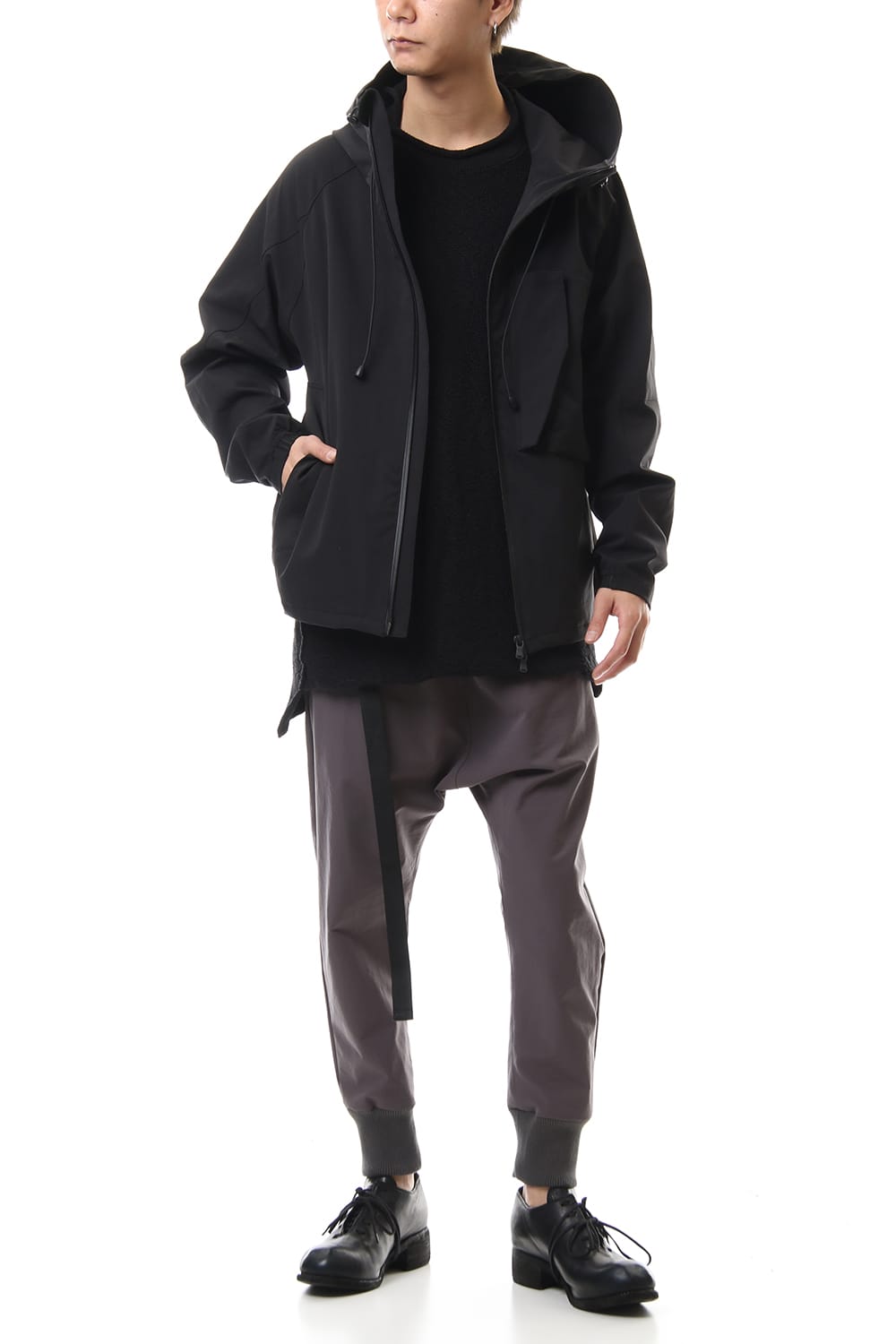 Water-repellent Stretch Mountain parka Black