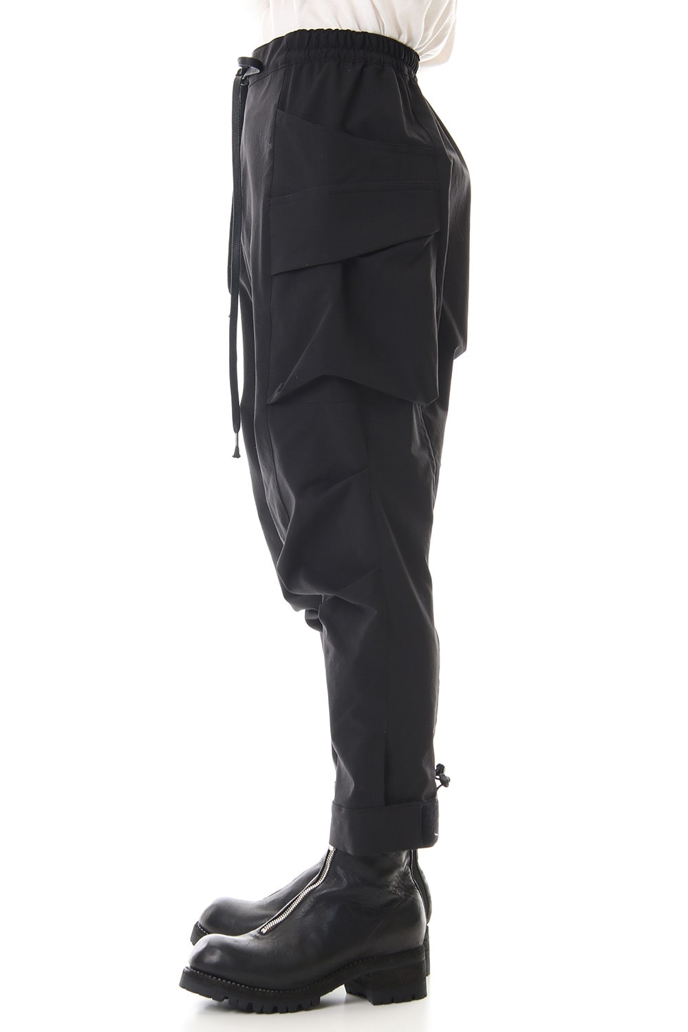 Water-repellent Stretch Gather Tactical pants Black