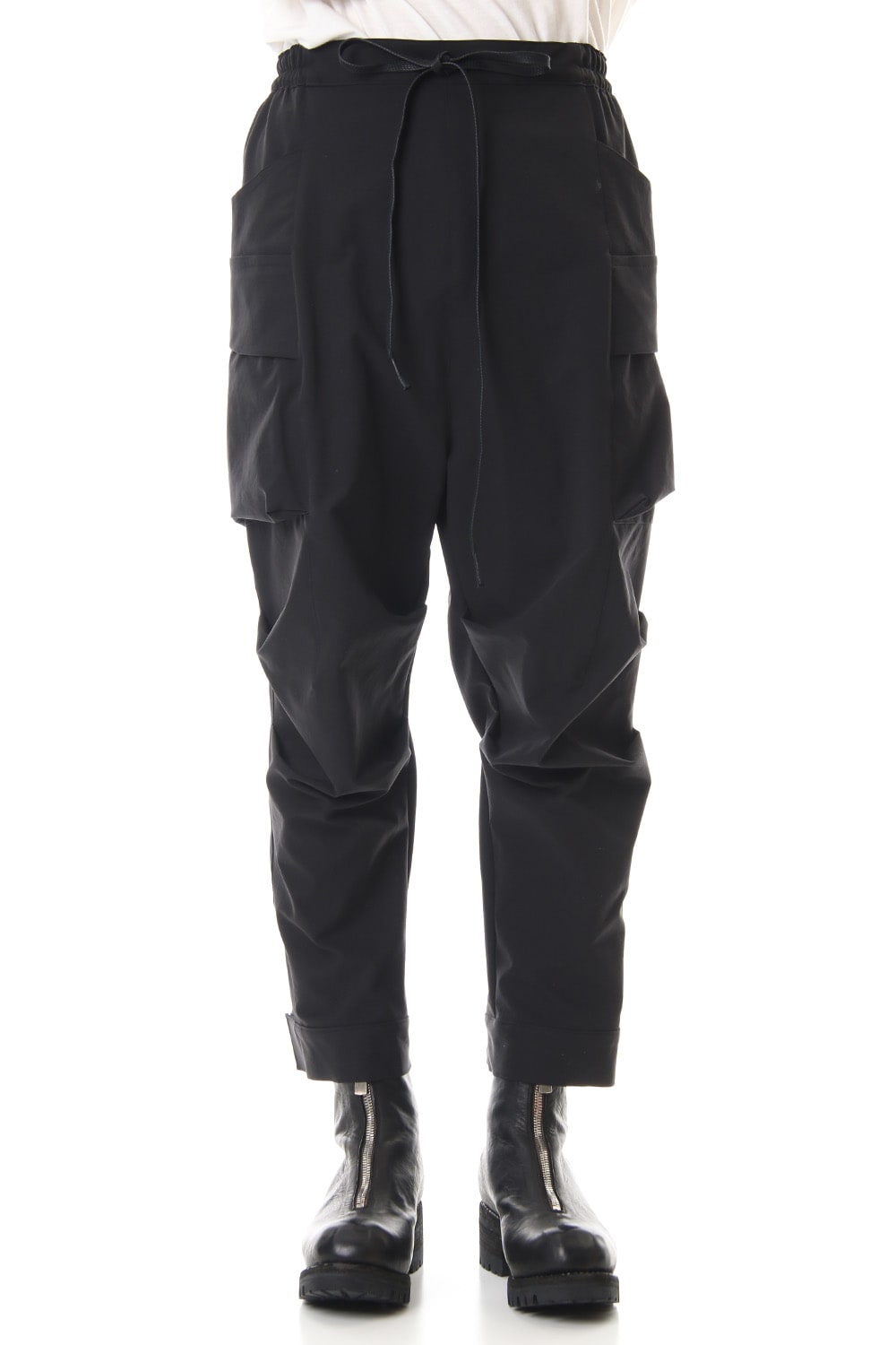 Water-repellent Stretch Gather Tactical pants Black