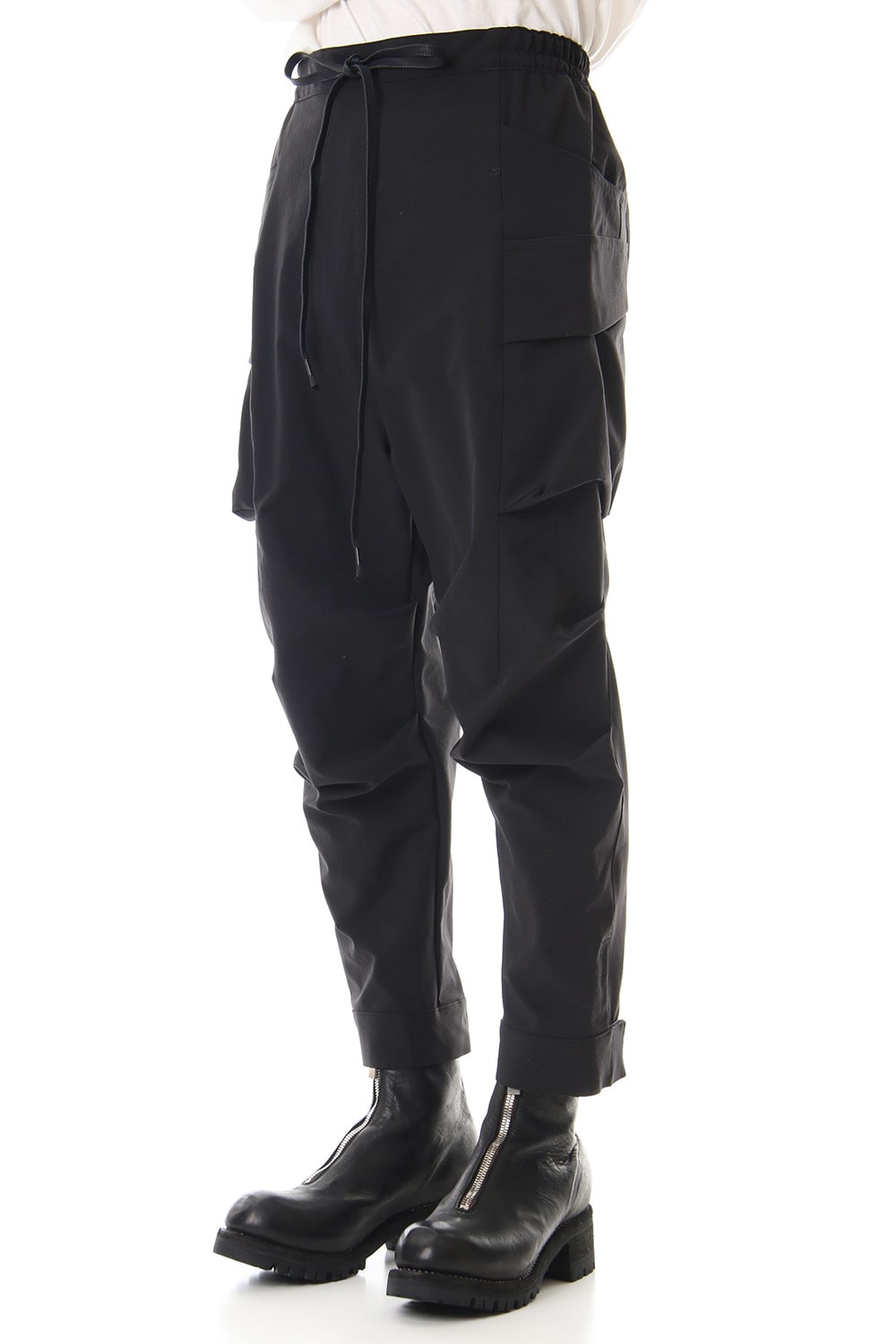 Water-repellent Stretch Gather Tactical pants Black