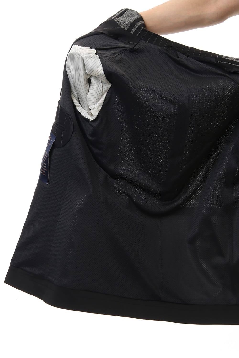 Random stripe & See through Smooth Layered jacket