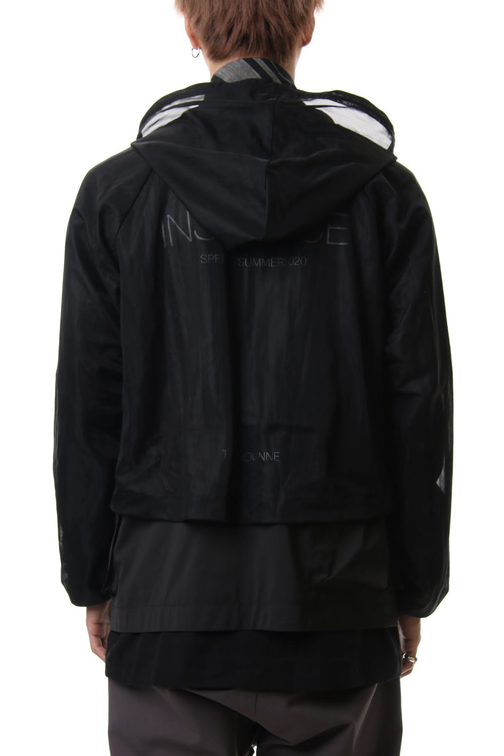 Random stripe & See through Smooth Layered jacket