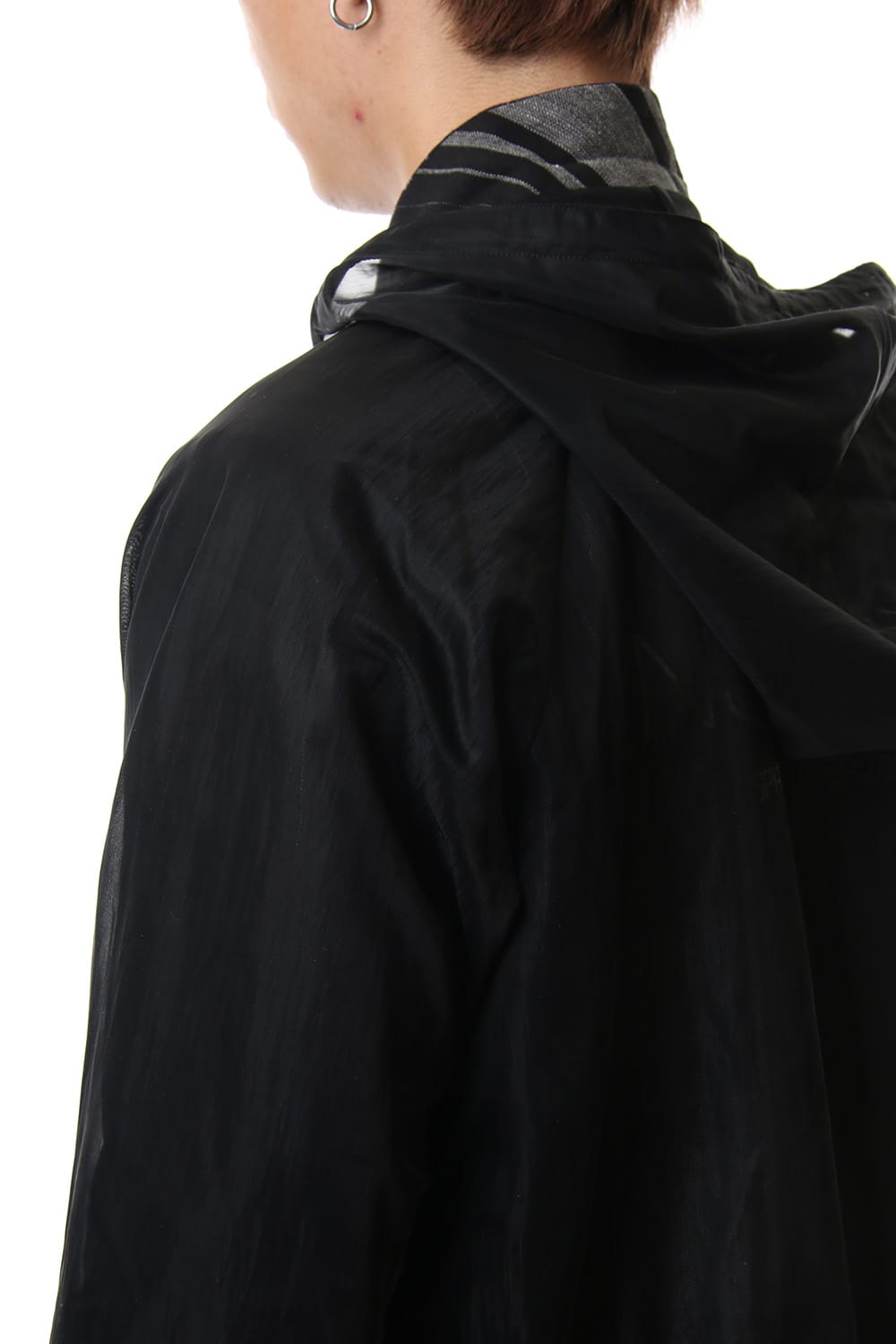 Random stripe & See through Smooth Layered jacket