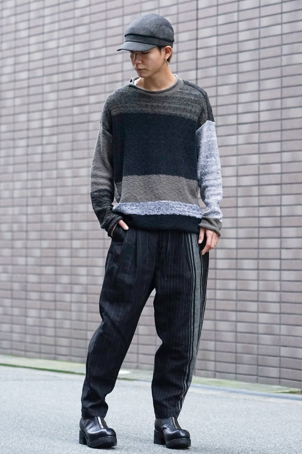 Random stripe Full length pants