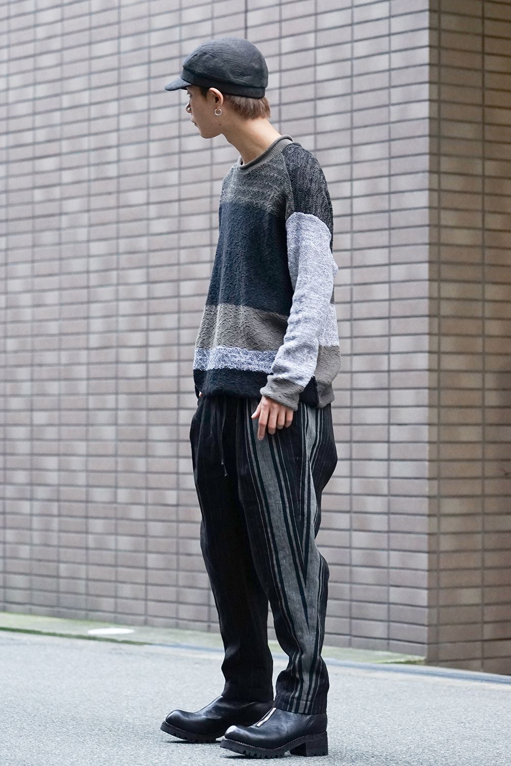 Random stripe Full length pants