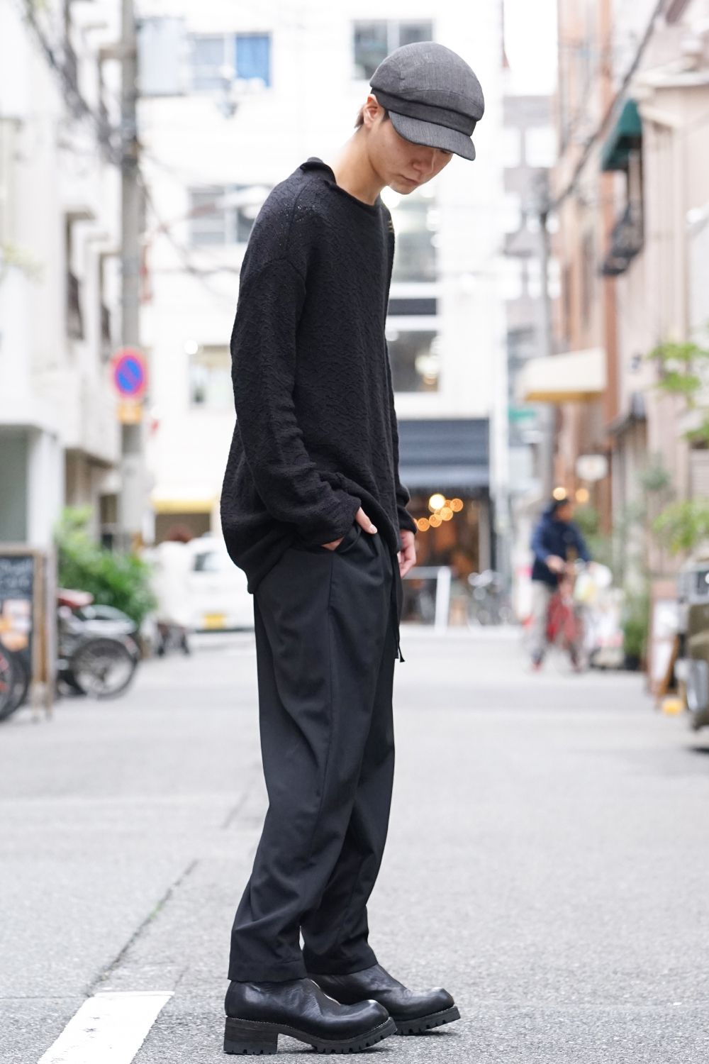 Wool poplin Full length pants