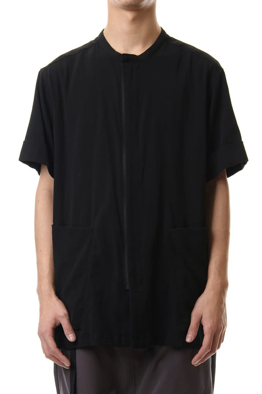 Hard twist Double weave Short sleeve shirt Black