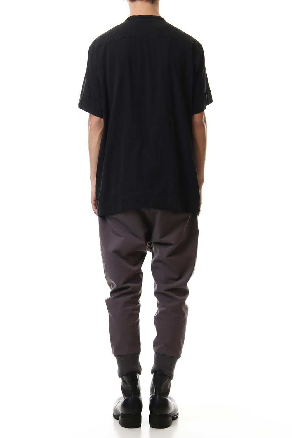 Hard twist Double weave Short sleeve shirt Black