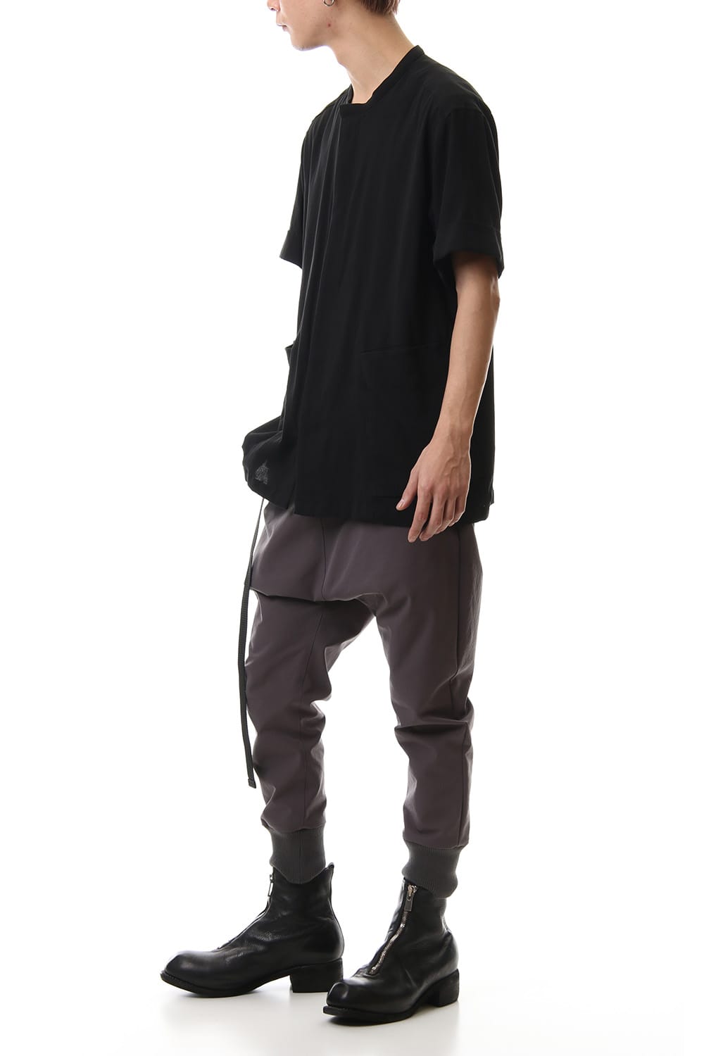 Hard twist Double weave Short sleeve shirt Black