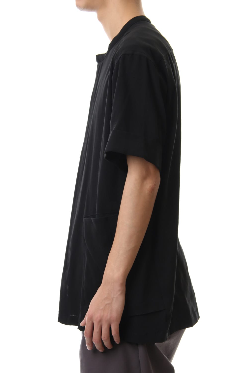 Hard twist Double weave Short sleeve shirt Black