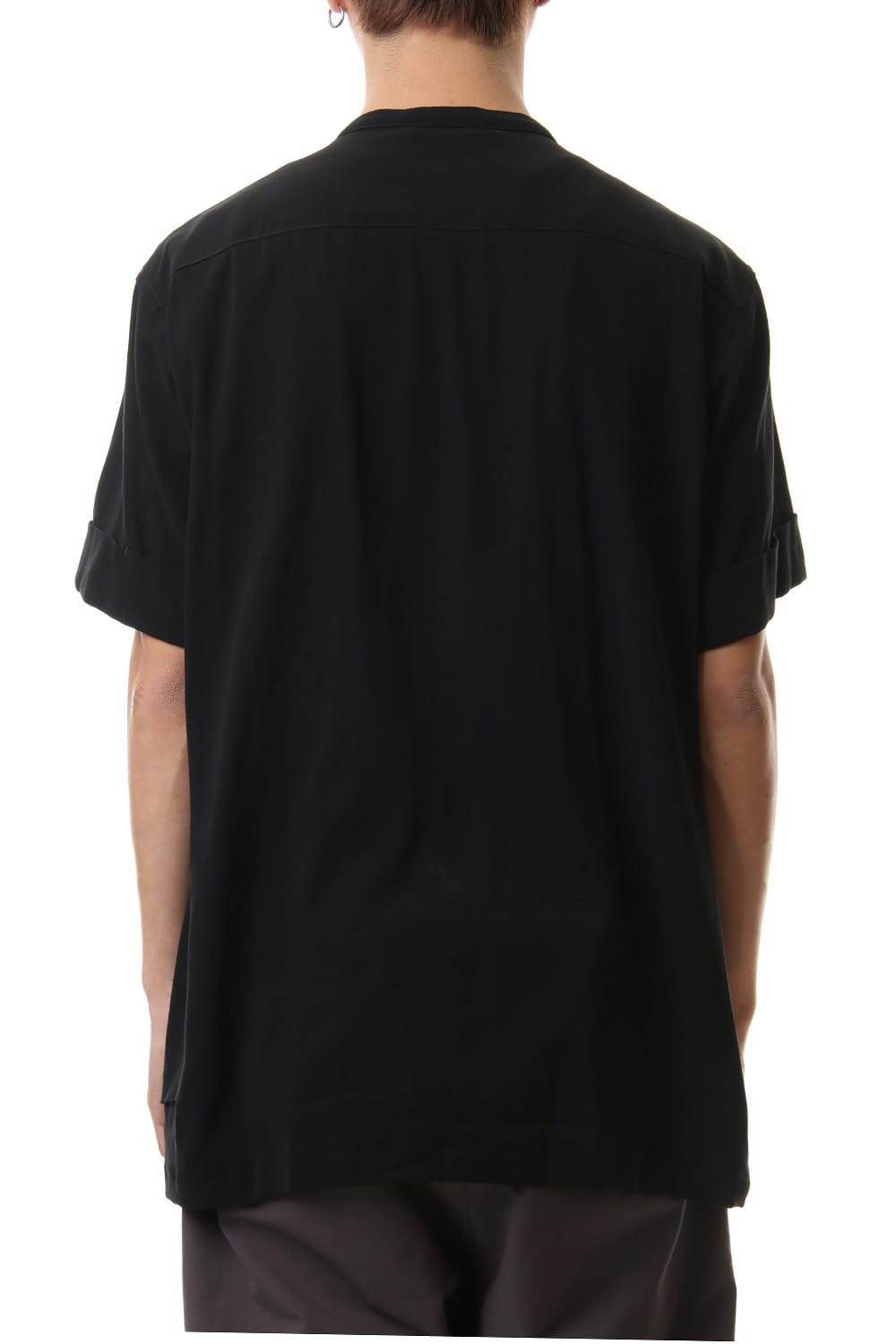 Hard twist Double weave Short sleeve shirt Black