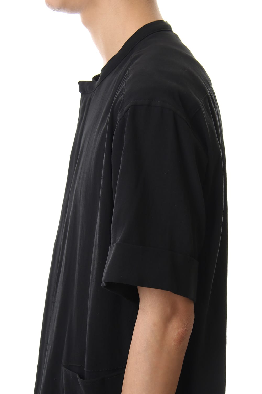 Hard twist Double weave Short sleeve shirt Black