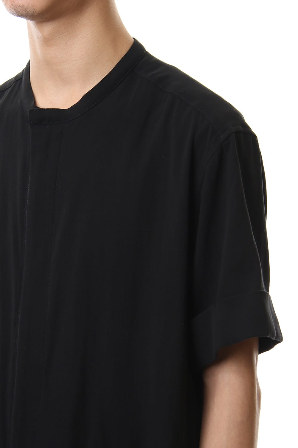 Hard twist Double weave Short sleeve shirt Black