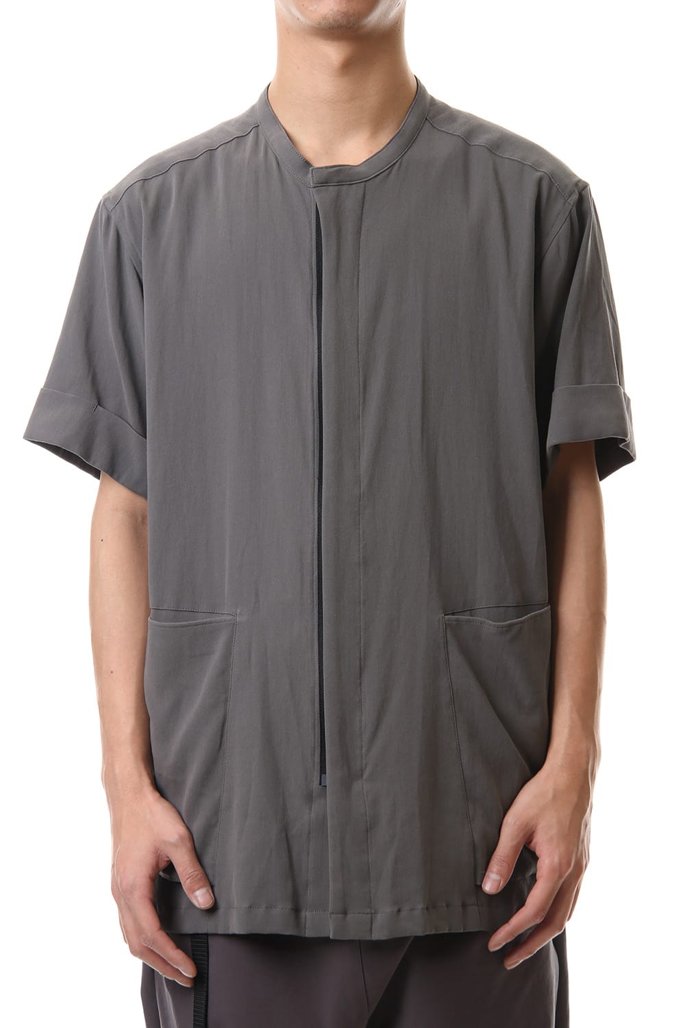 Hard twist Double weave Short sleeve shirt Gray