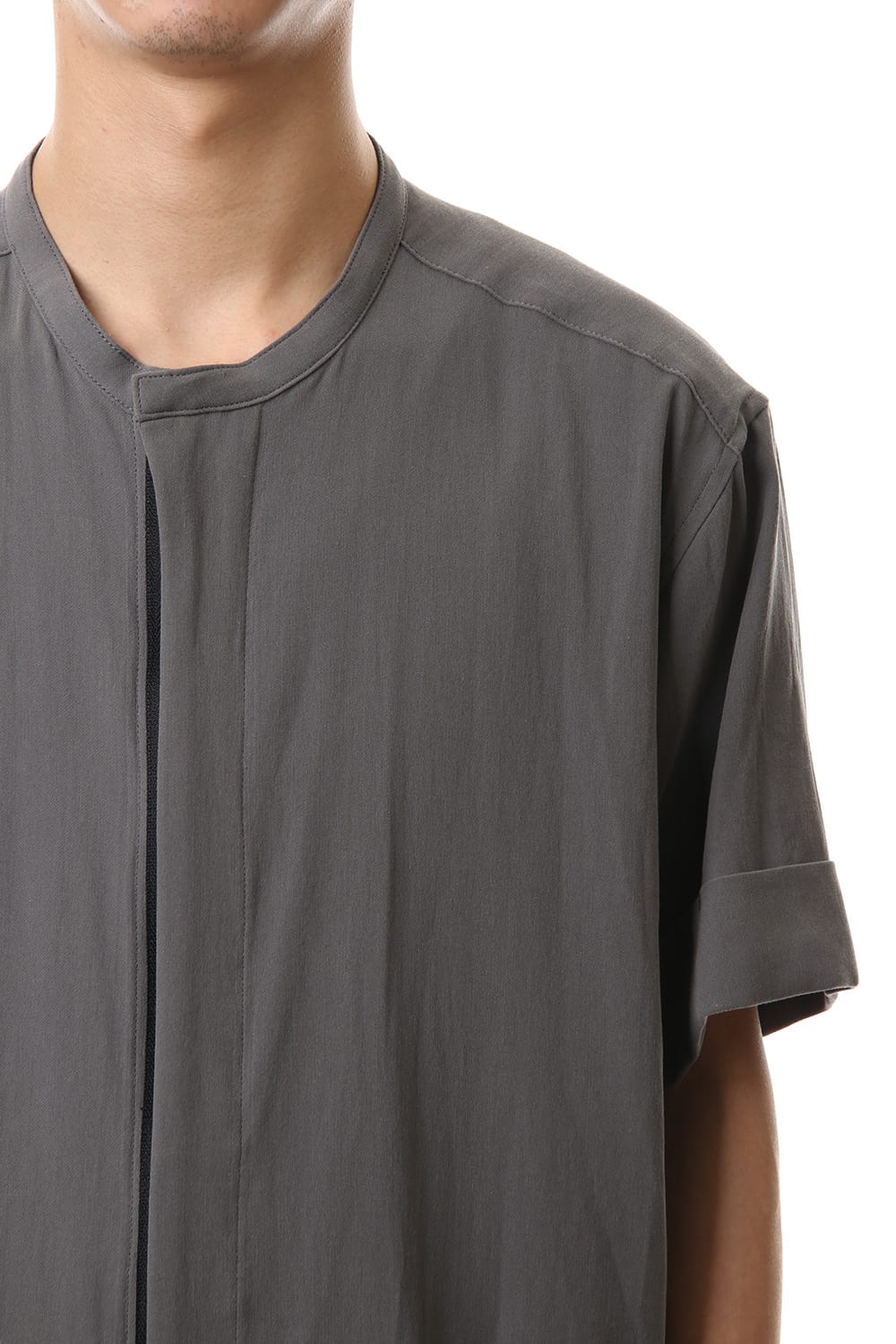 Hard twist Double weave Short sleeve shirt Gray