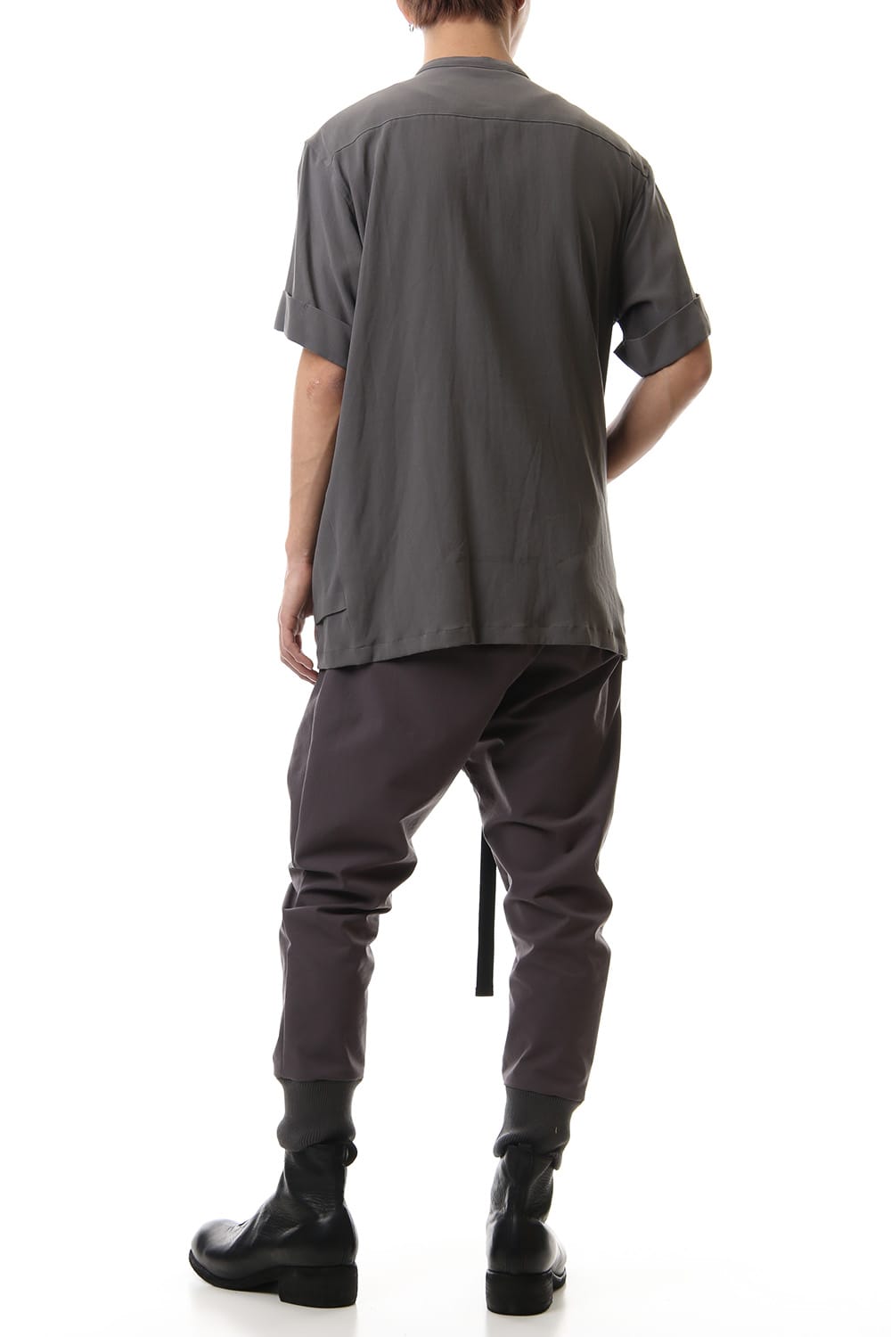 Hard twist Double weave Short sleeve shirt Gray