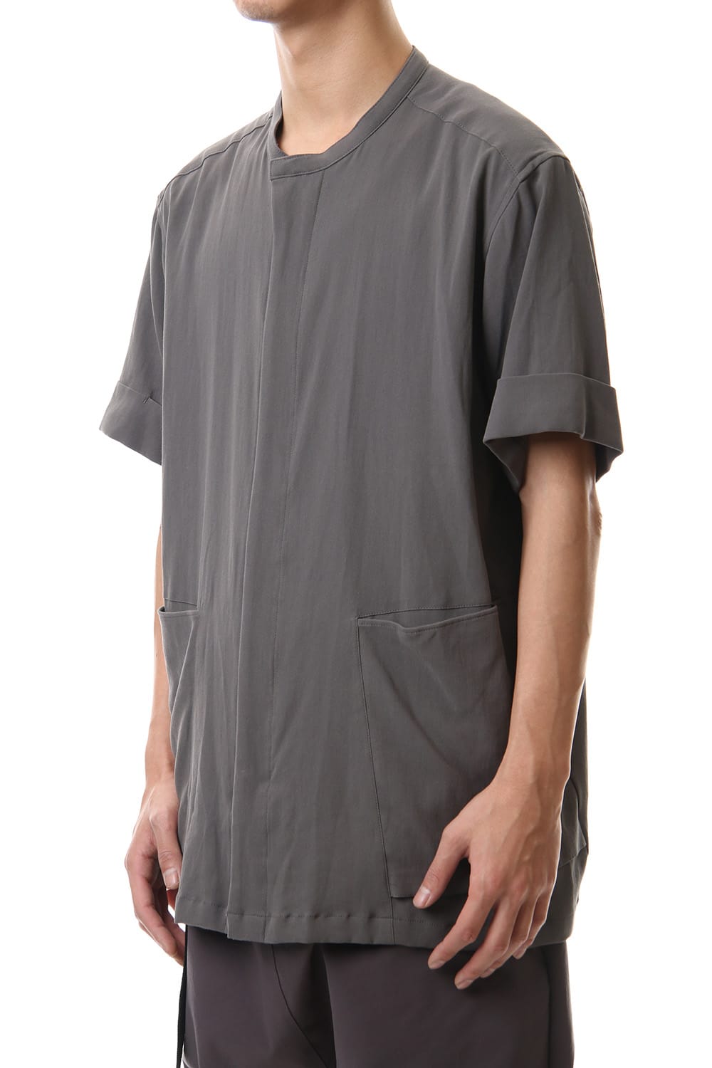 Hard twist Double weave Short sleeve shirt Gray