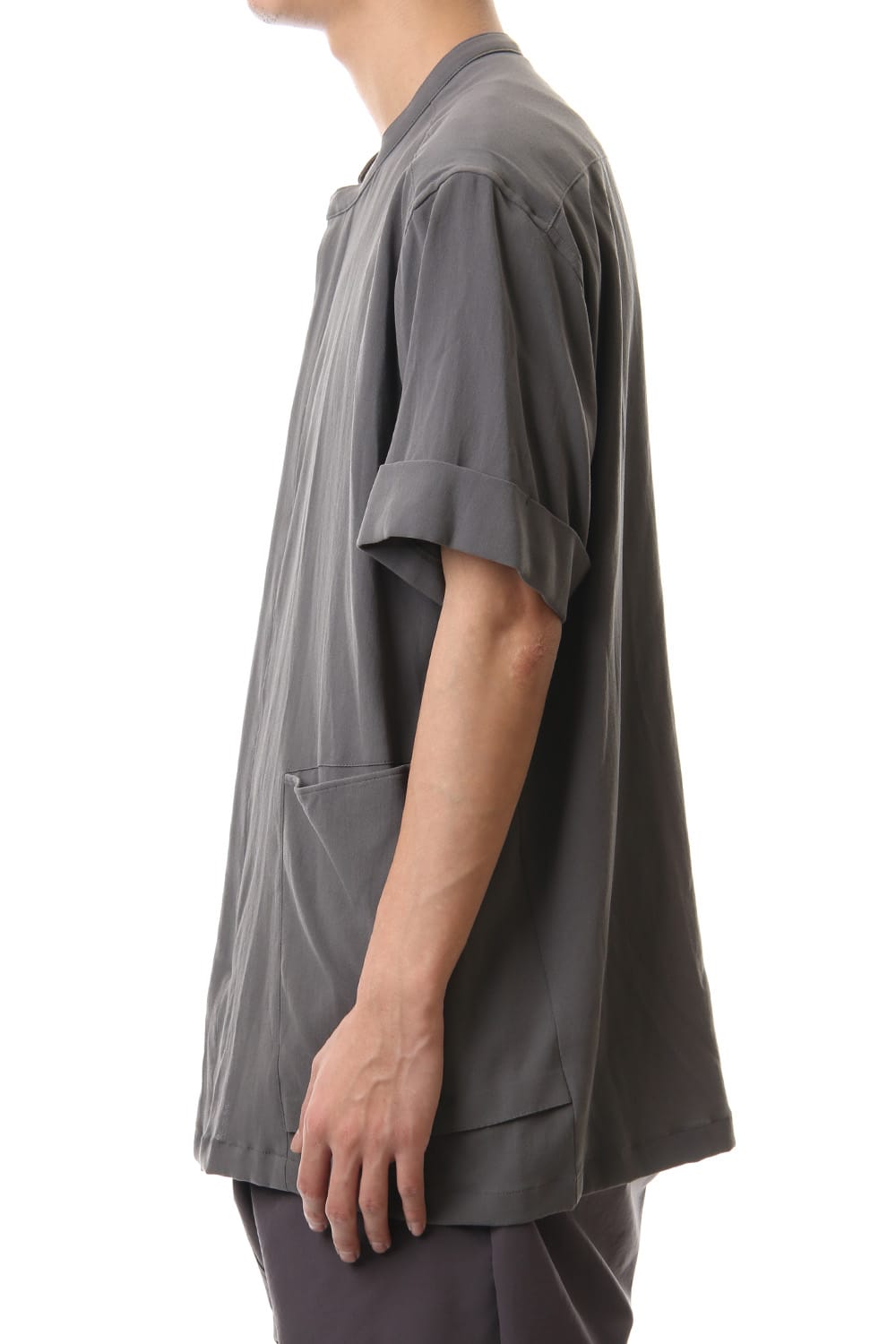 Hard twist Double weave Short sleeve shirt Gray