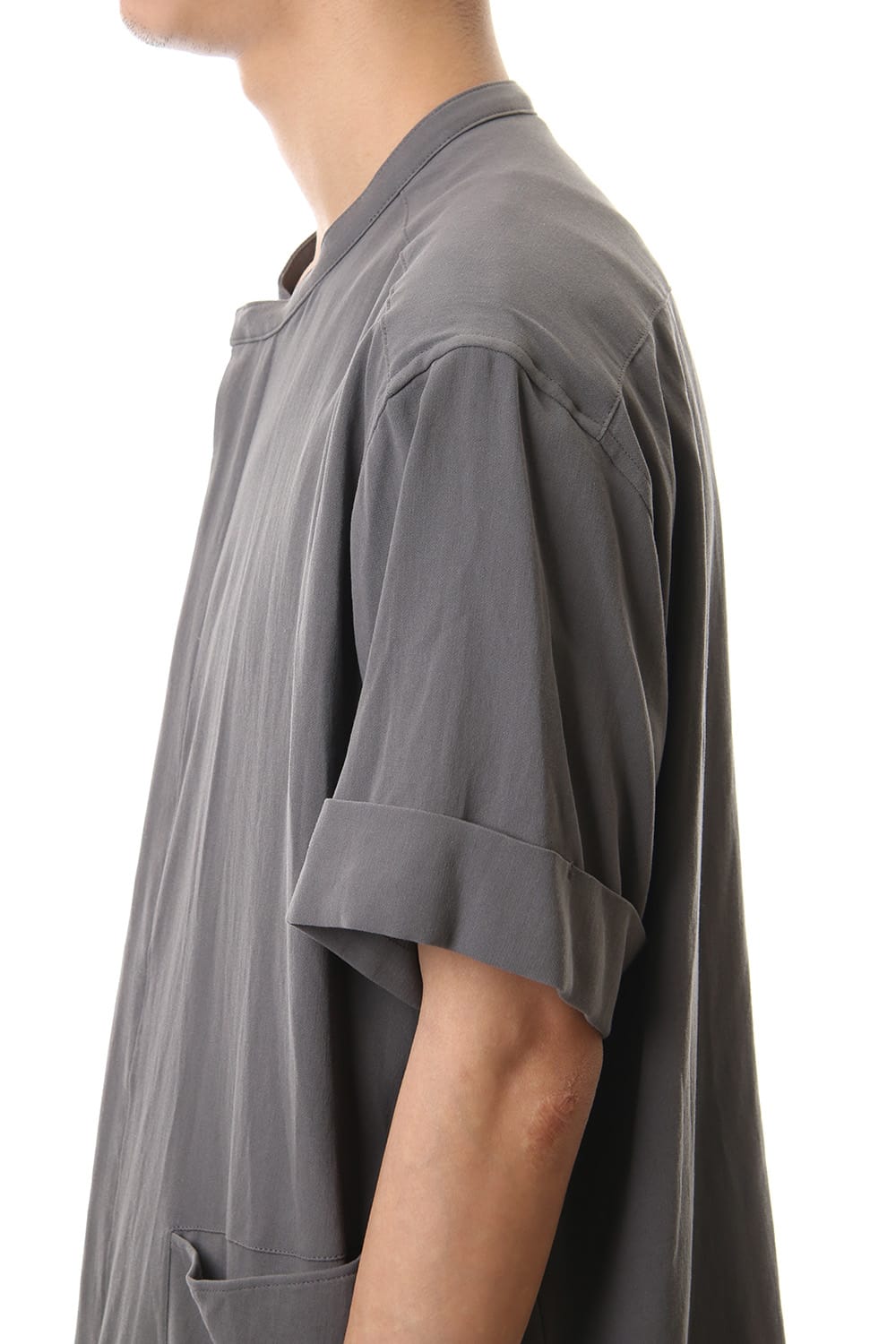 Hard twist Double weave Short sleeve shirt Gray