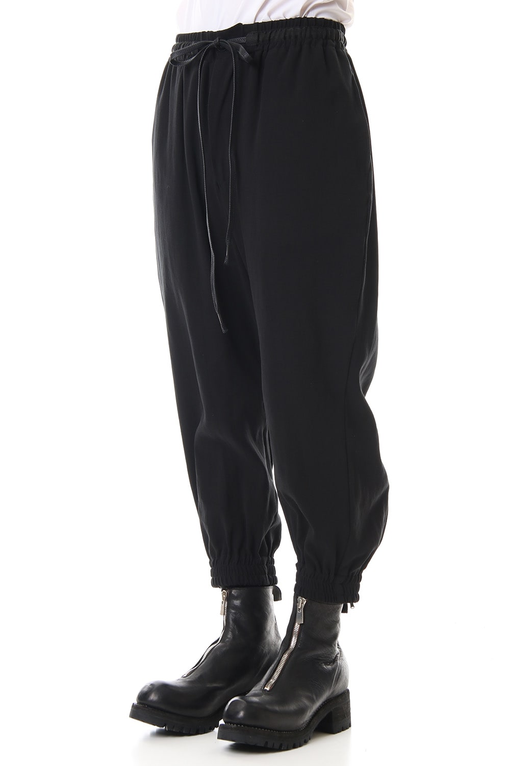 Hard twist Double weave Cuff pants Black