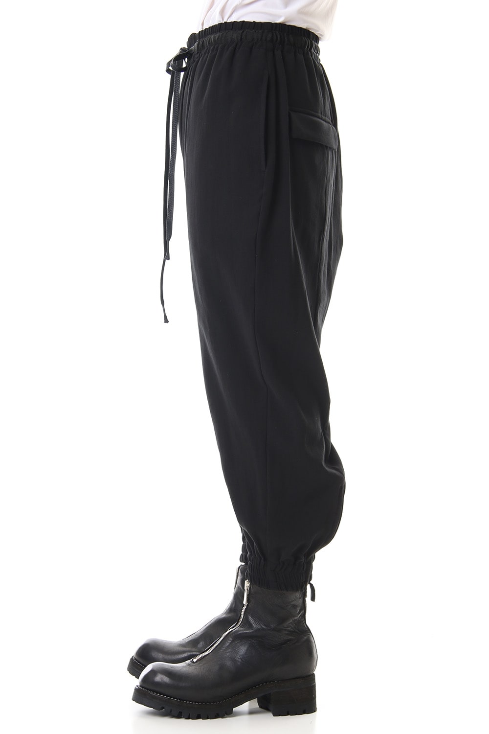 Hard twist Double weave Cuff pants Black