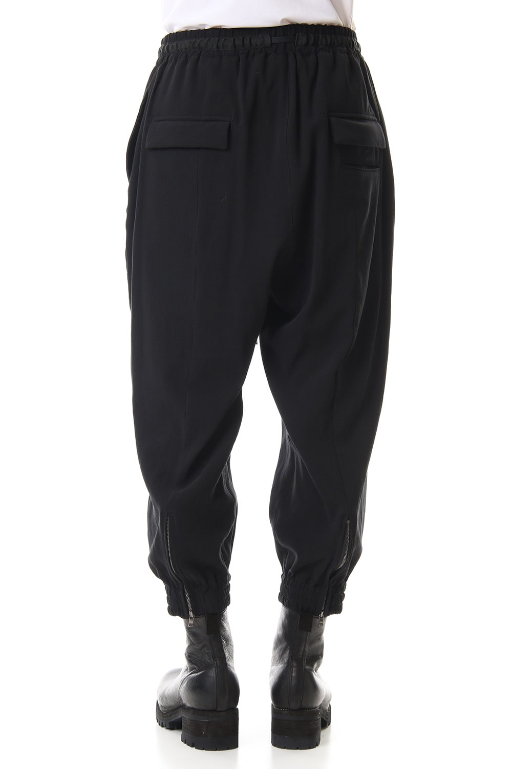 Hard twist Double weave Cuff pants Black