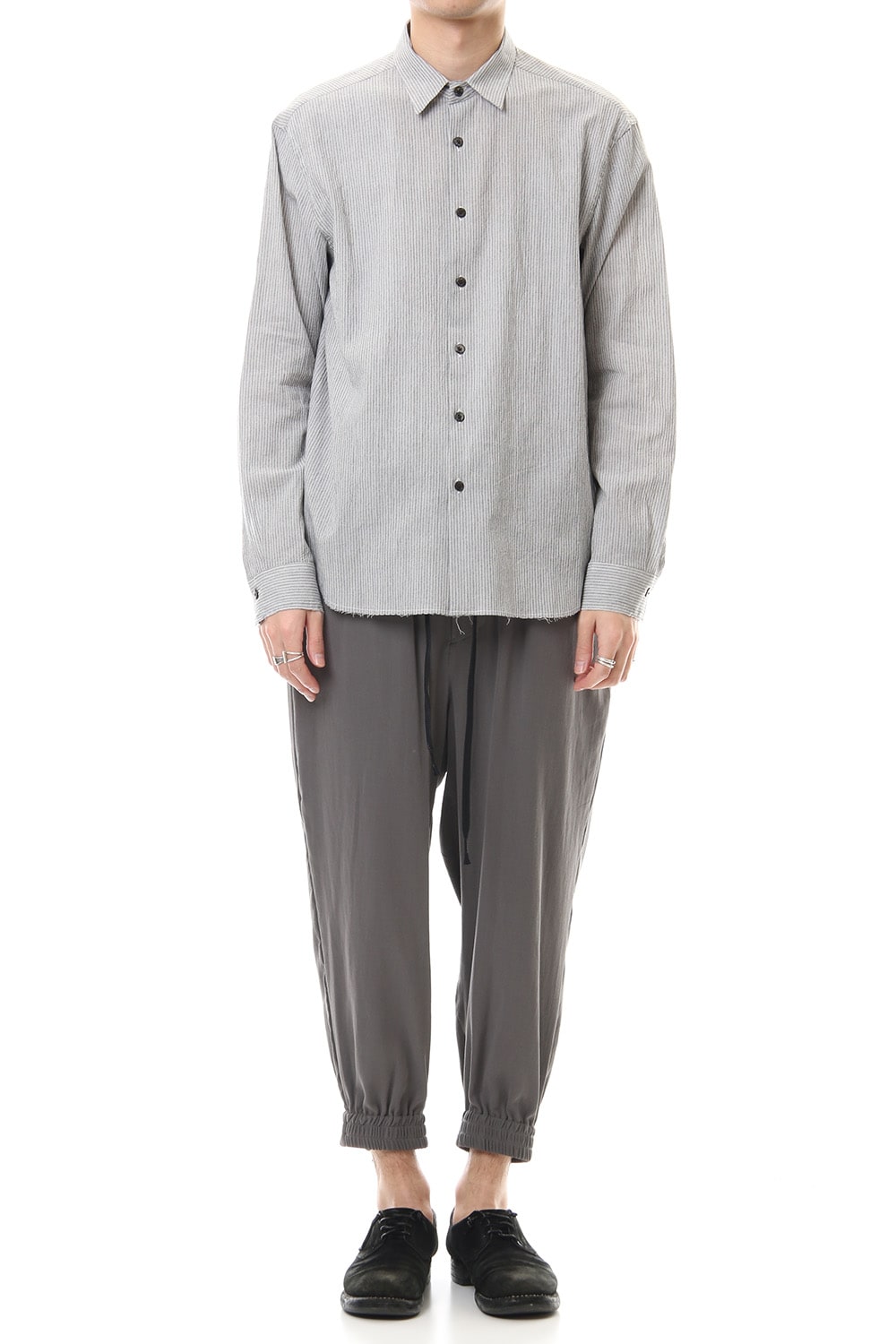 Hard twist Double weave Cuff pants Gray