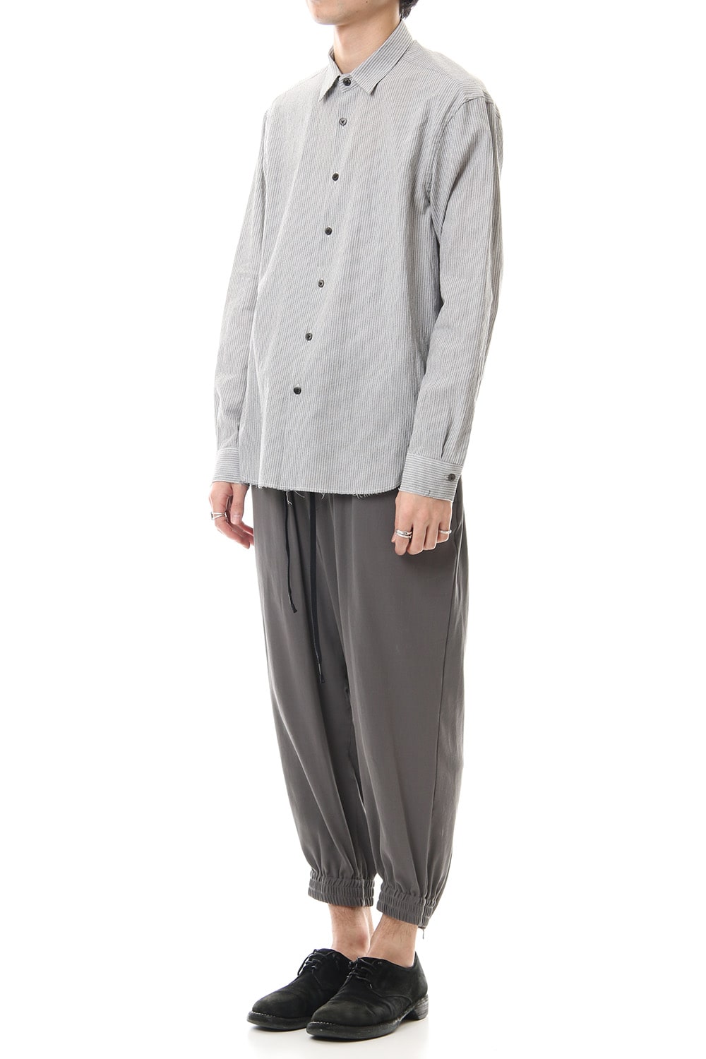 Hard twist Double weave Cuff pants Gray