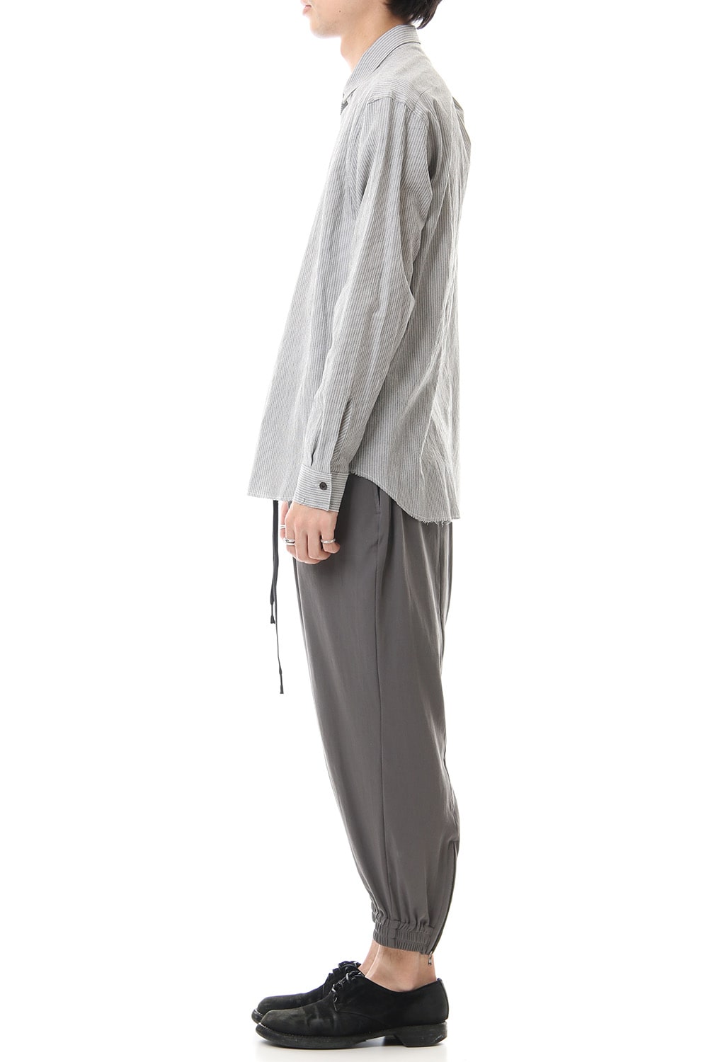 Hard twist Double weave Cuff pants Gray