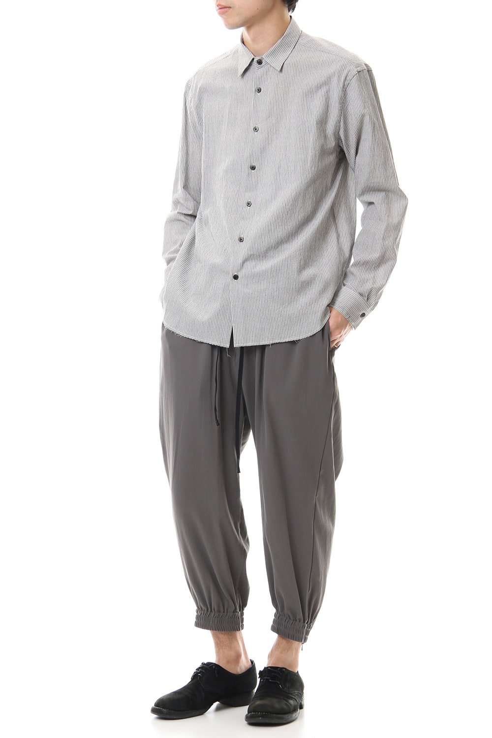 Hard twist Double weave Cuff pants Gray
