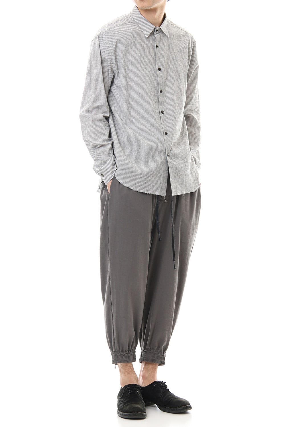 Hard twist Double weave Cuff pants Gray
