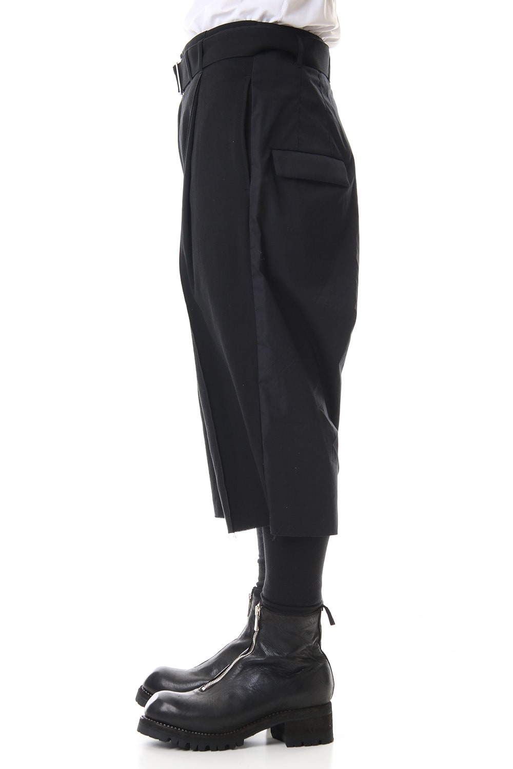 Hard twist Double weave Three-quarter length pants Black