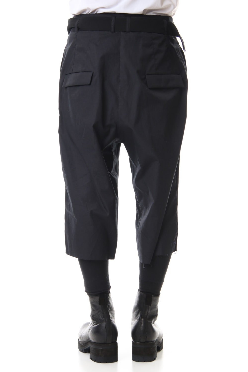 Hard twist Double weave Three-quarter length pants Black