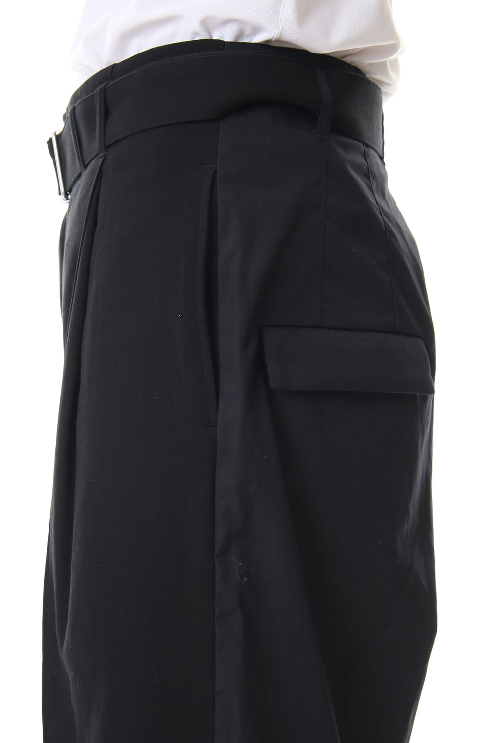 Hard twist Double weave Three-quarter length pants Black