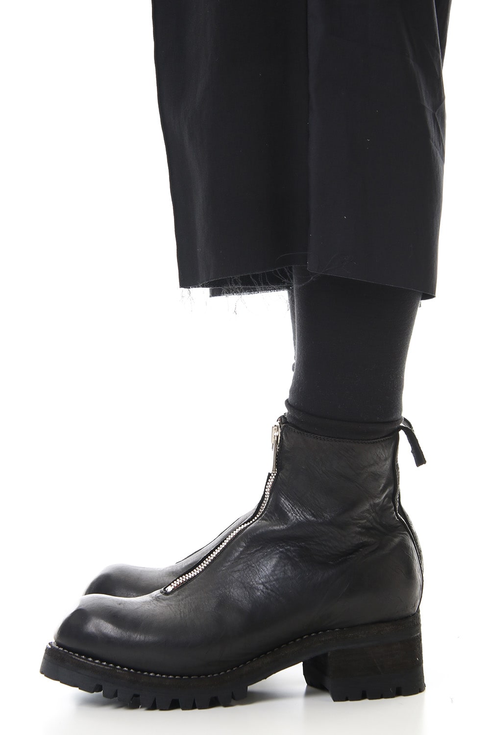 Hard twist Double weave Three-quarter length pants Black