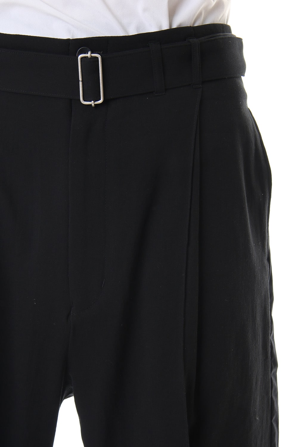 Hard twist Double weave Three-quarter length pants Black