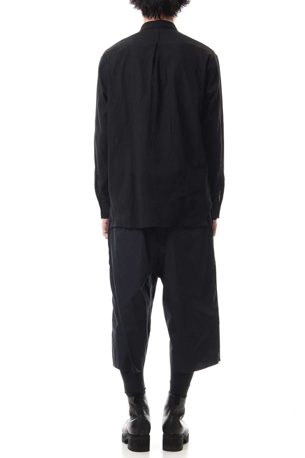 Hard twist Double weave Three-quarter length pants Black