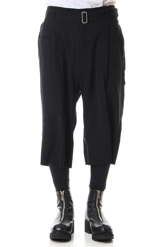 Hard twist Double weave Three-quarter length pants Black