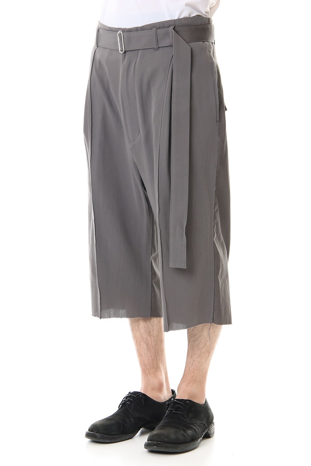 Hard twist Double weave Three-quarter length pants Gray