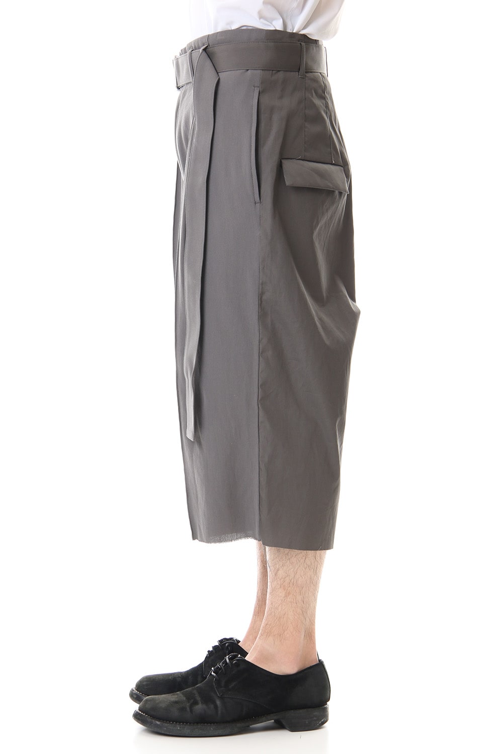 Hard twist Double weave Three-quarter length pants Gray