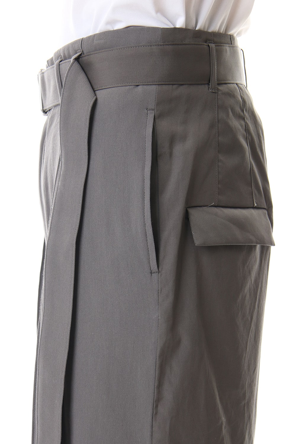 Hard twist Double weave Three-quarter length pants Gray